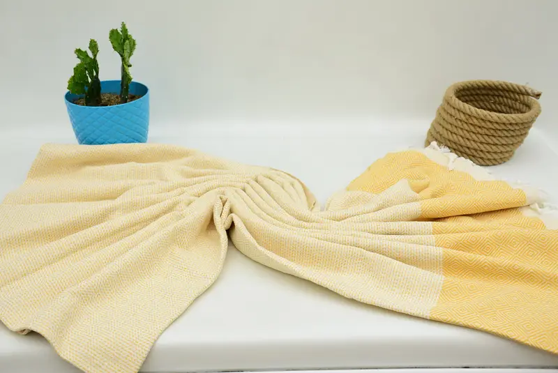 Organic Throw, Bridesmaid Gifts, Wedding Favors, Personalize Gift, 104x80 Cotton Diamond Towel, Turkish Blanket Throw, Shower Curtain, Throw Blanket - 4