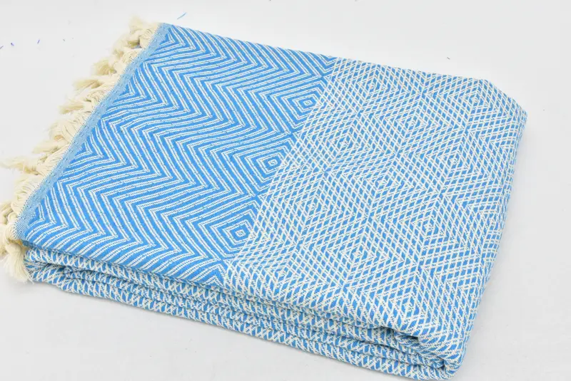 Aesthetic Blanket, House Warming Gift, Tablecloth, Decorative Blanket, Halloween Blanket, Bridesmaid Gifts, 92x80 Cotton Diamond Towel - 3