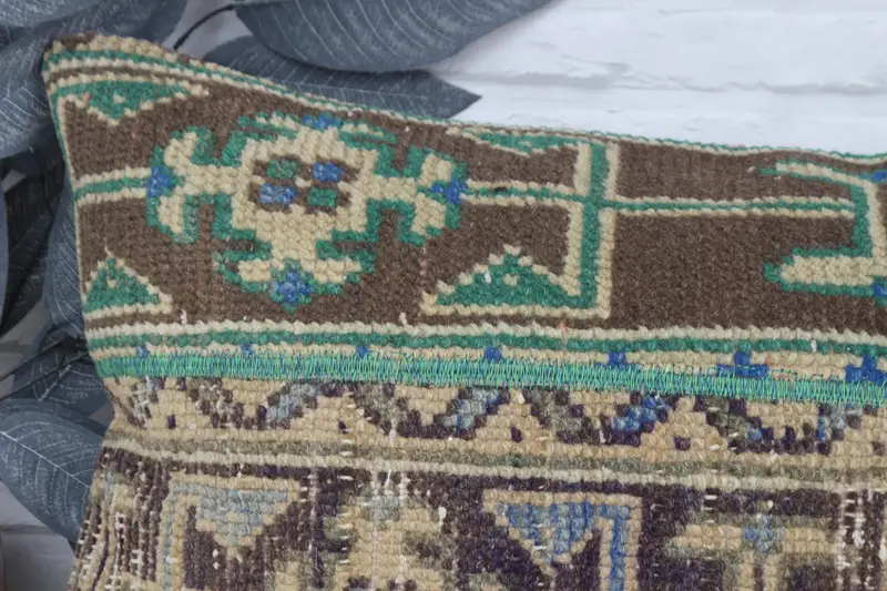 Indoor Pillow Cover, Pet Pillow Cover, Gift Pillow, Turkish Kilim Pillow, 16x36 Blue Pillow Case, Pillow, Vintage Kilim Throw Pillow - 2