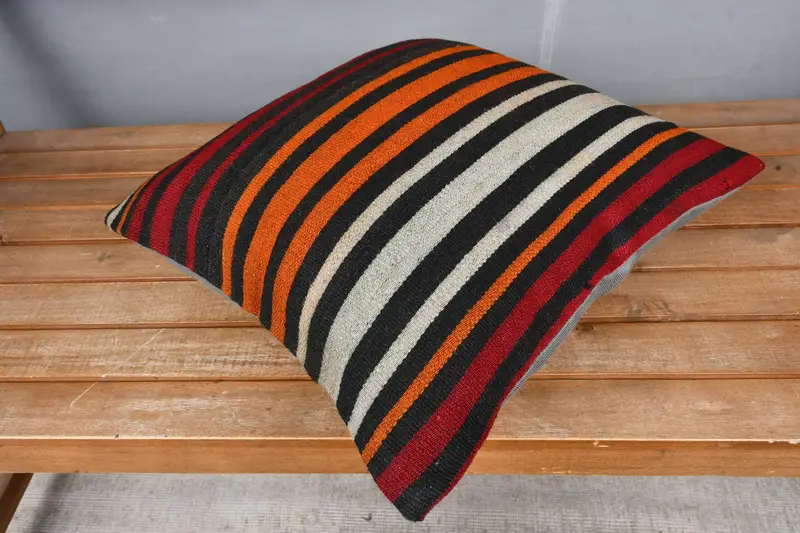 Pillow for Couch, Antique Pillows, 18x18 Orange Pillow Case, Cushion Cover, Comfy Throw Pillow Case, Interior Designer Pillow - 2