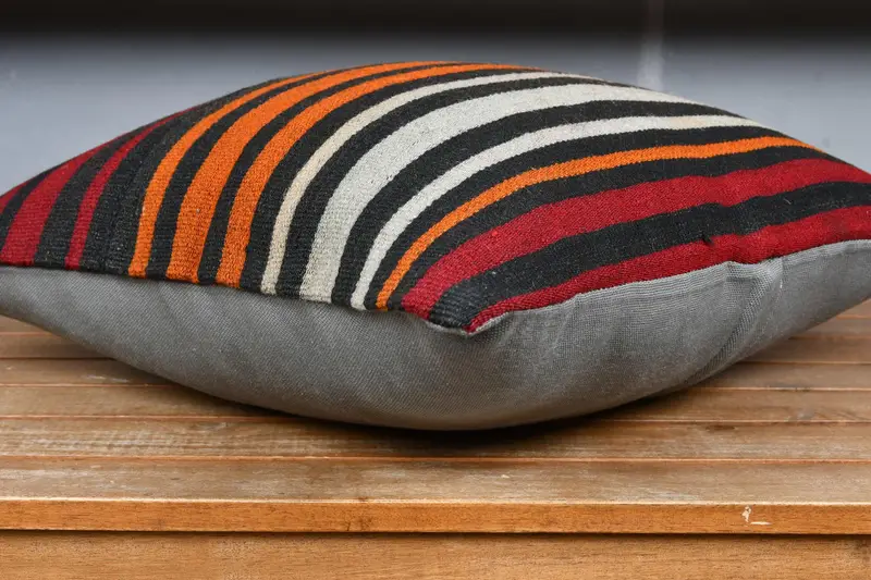Pillow for Couch, Antique Pillows, 18x18 Orange Pillow Case, Cushion Cover, Comfy Throw Pillow Case, Interior Designer Pillow - 5