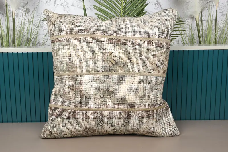 Vintage Beige Kissenhülle, Geschenk 24x24 Zoll Wohnzimmer Kissenbezug - 1