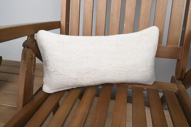 8x16 White Pillow, Bolster Cushion Case, Anatolian Pillow Sham, Kilim Pillow Cover, Pillow for Couch, Vintage Kilim Throw Pillow, Pillow Case - 1