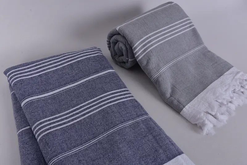 Monogram Turkish Towel, Personalized Gift For Him, Personalized Wedding Gift, Hammam towel, 70x36 Cotton Striped Terry Towel, Summer Gift Ideas - 7