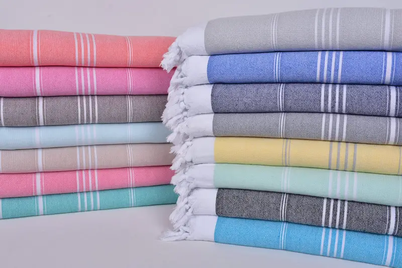 Monogram Turkish Towel, Personalized Gift For Him, Personalized Wedding Gift, Hammam towel, 70x36 Cotton Striped Terry Towel, Summer Gift Ideas - 1