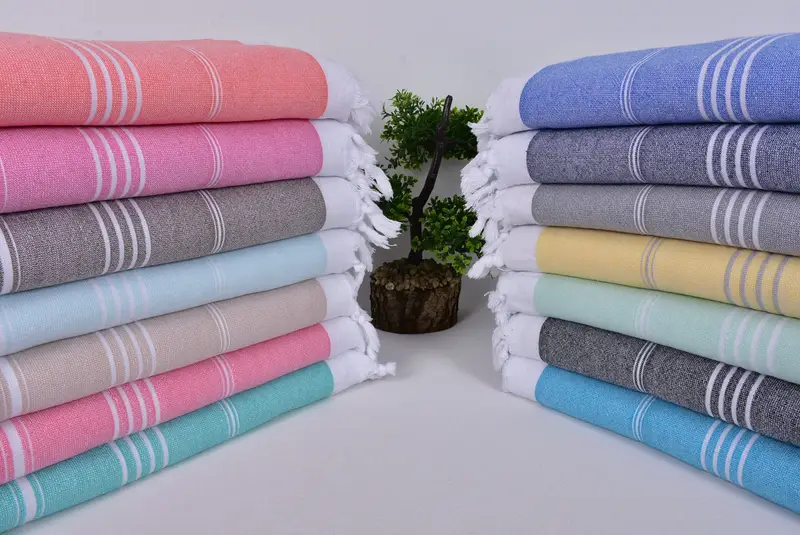 Monogram Turkish Towel, Personalized Gift For Him, Personalized Wedding Gift, Hammam towel, 70x36 Cotton Striped Terry Towel, Summer Gift Ideas - 3