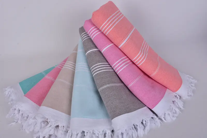 Monogram Turkish Towel, Personalized Gift For Him, Personalized Wedding Gift, Hammam towel, 70x36 Cotton Striped Terry Towel, Summer Gift Ideas - 4