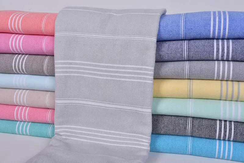Monogram Turkish Towel, Personalized Gift For Him, Personalized Wedding Gift, Hammam towel, 70x36 Cotton Striped Terry Towel, Summer Gift Ideas - 2