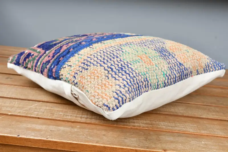Home Decor Pillow, Living Room Throw Pillow, 12x12 Blue Pillow Sham, Vintage Cushion Case, Gift Pillow, Pillow Cover, Antique Pillows - 4