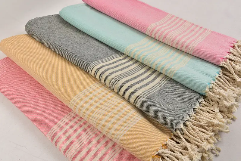Gift For Him, 70x40 Cotton Striped Towel, Wedding Day Gift For Bride, Eco-friendly Turkish peshtemal towel, Custom Beach Towel, Travel towel - 6