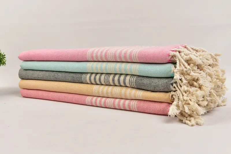 Gift For Him, 70x40 Cotton Striped Towel, Wedding Day Gift For Bride, Eco-friendly Turkish peshtemal towel, Custom Beach Towel, Travel towel - 3