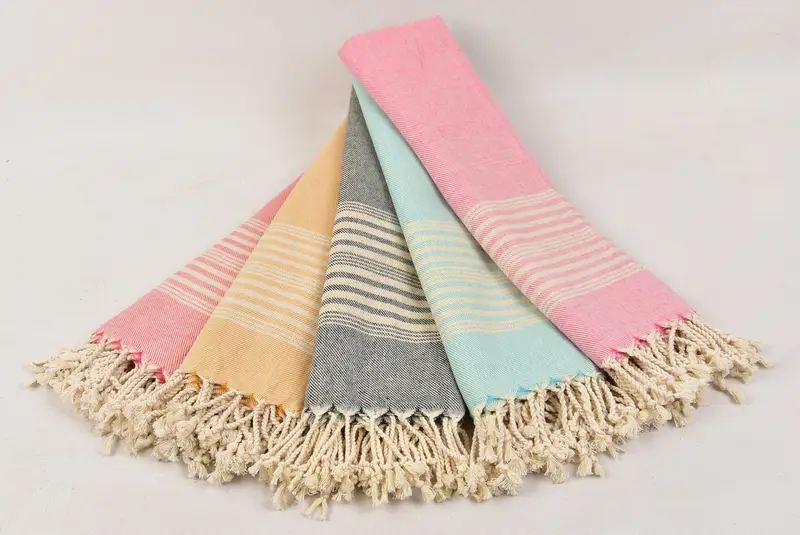 Gift For Him, 70x40 Cotton Striped Towel, Wedding Day Gift For Bride, Eco-friendly Turkish peshtemal towel, Custom Beach Towel, Travel towel - 4