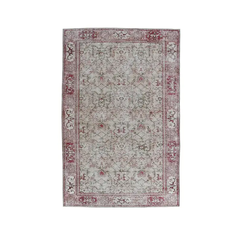 Türk 6.7x10.2 ft Halı, Büyük Vintage Halı, Kırmızı Ombré Yün Halı - 1