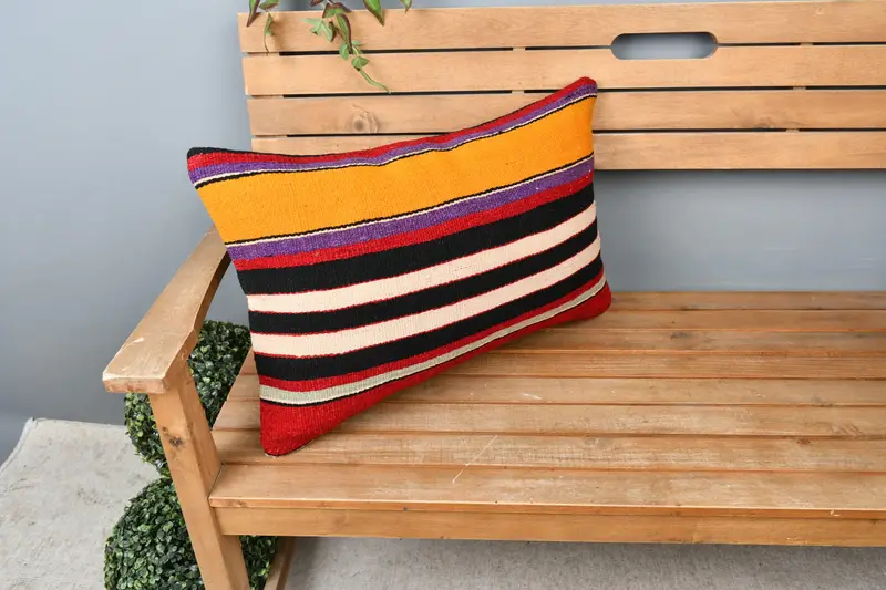 Cushion Case, Turkish Pillow, Vintage Throw Pillow Case, Interior Designer Pillow, Outdoor Patio Cushion Cover, 16x24 Red Pillow Sham, Boho Pillow - 1