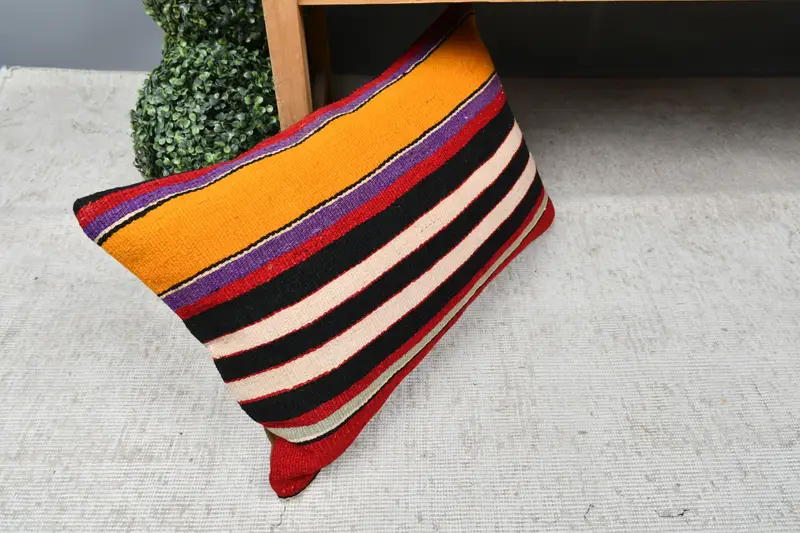 Cushion Case, Turkish Pillow, Vintage Throw Pillow Case, Interior Designer Pillow, Outdoor Patio Cushion Cover, 16x24 Red Pillow Sham, Boho Pillow - 7
