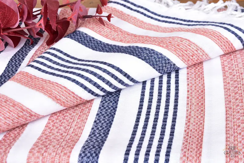 Bridemaids Beach Towel, Turkish Towel Beach Towel, 70x40 Cotton Striped Towel, Grandma Gift, Sand-free towel, Sand-resistant towel, Bridesmaid Gifts - 6