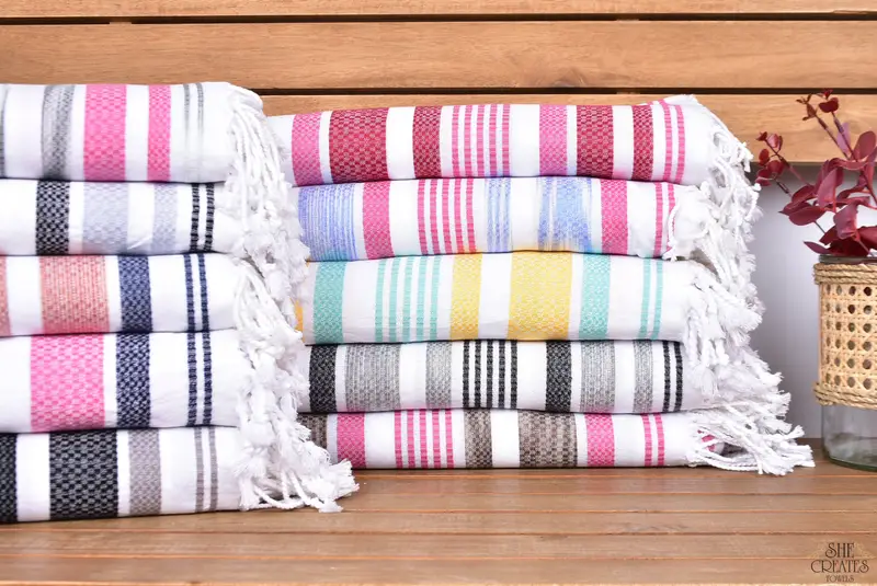 Bridemaids Beach Towel, Turkish Towel Beach Towel, 70x40 Cotton Striped Towel, Grandma Gift, Sand-free towel, Sand-resistant towel, Bridesmaid Gifts - 1