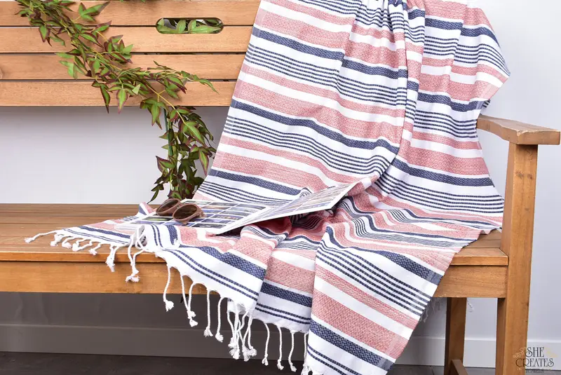 Bridemaids Beach Towel, Turkish Towel Beach Towel, 70x40 Cotton Striped Towel, Grandma Gift, Sand-free towel, Sand-resistant towel, Bridesmaid Gifts - 3