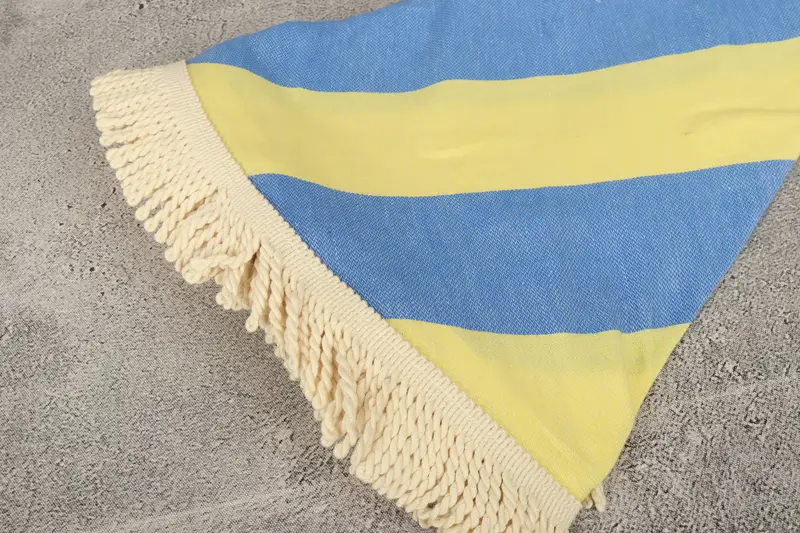 Monogram Beach Towel, Bridal Shower Gifts, Monogram Turkish Towel, Scarf Towel, Guest Towel, 64x64 Cotton Striped Round Towel, Bridesmaid Gift Towel - 4
