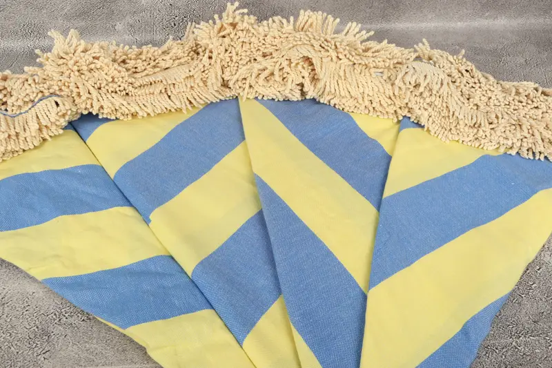 Monogram Beach Towel, Bridal Shower Gifts, Monogram Turkish Towel, Scarf Towel, Guest Towel, 64x64 Cotton Striped Round Towel, Bridesmaid Gift Towel - 3