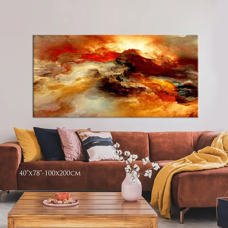 Orange Marble, Abstract Canvas Art, Large Marble Art, Marble Wall Art, Abstract Marble Art, Split Canvas Art, Abstract Print, Bedroom Canvas - 5