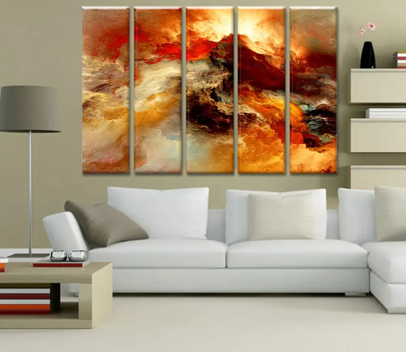 Orange Marble, Abstract Canvas Art, Large Marble Art, Marble Wall Art, Abstract Marble Art, Split Canvas Art, Abstract Print, Bedroom Canvas - 4