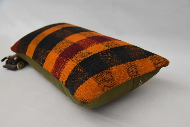 12x24 Orange Cushion Case, Morroccon Kilim Cushion Pillow Cover, Pillow Sham, Boho Pillow Sham Cover, Turkish Kilim Pillow, Pillow for Sofa - 6