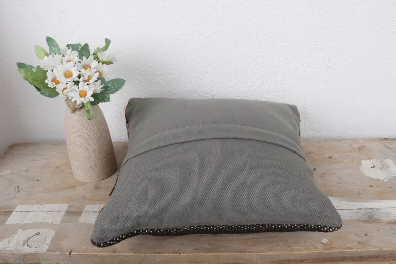 Aztec Cushion Cover, 12x12 Brown Pillow Cover, Boho Pillow, Cushion, Ethnic Pillow Case, Vintage Pillow, Turkish Kilim Pillow, Luxury Cushion Case - 7