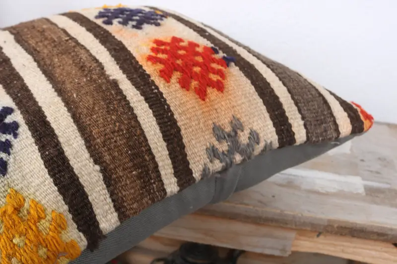 16x16 White Cushion, Sofa Bolster Cushion Cover, Boho Pillow, Kilim Pillow Cover, Sofa Pillow Case, Interior Designer Pillow, Cushion Cover - 6