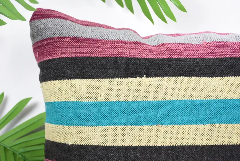 Vintage Kilim Throw Pillow, Handmade Kilim Cushion, 16x16 Pink Pillow Sham, Authentic Pillow, Vintage Kilim Pillow, Retro Pillow, Cushion Cover - 2