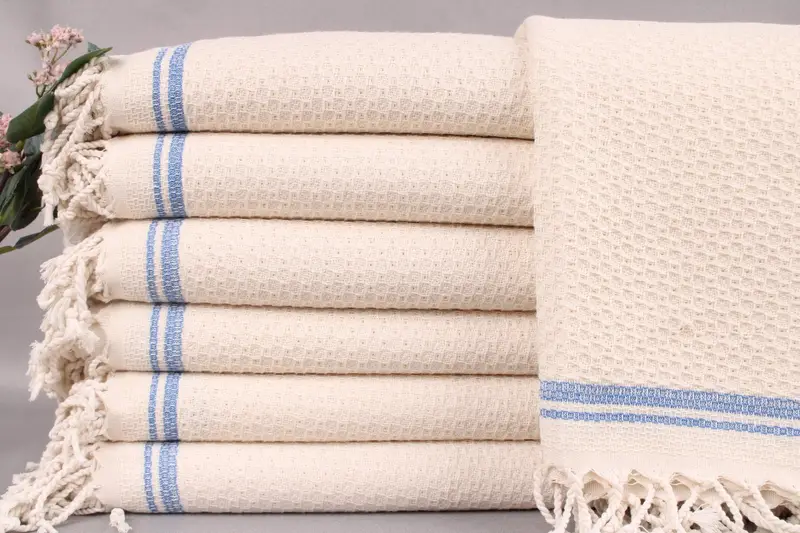 Personalized Turkish Towel Parliament Blue Striped, 67x36 Inches