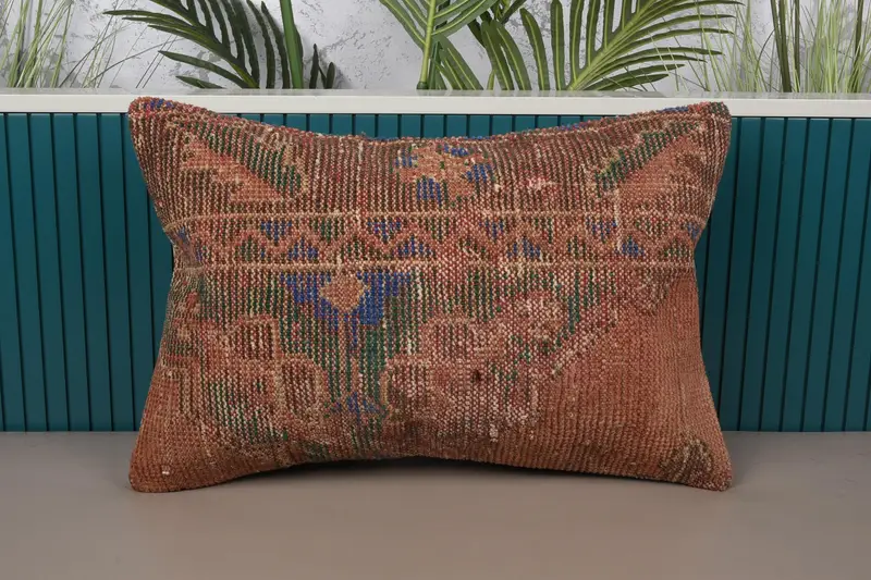 Rotes südwestliches Wurfkissen, 16x24 handgemachtes rechteckiges Kissen