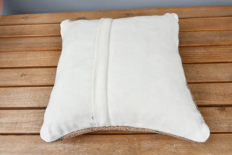 Handmade Throw Cushion, 12x12 Brown Cushion, Pillow Sham, Accent Pillow Cover, Handmade Kilim Cushion, Boho Pillow Sham Cover, Kilim Pillow - 5