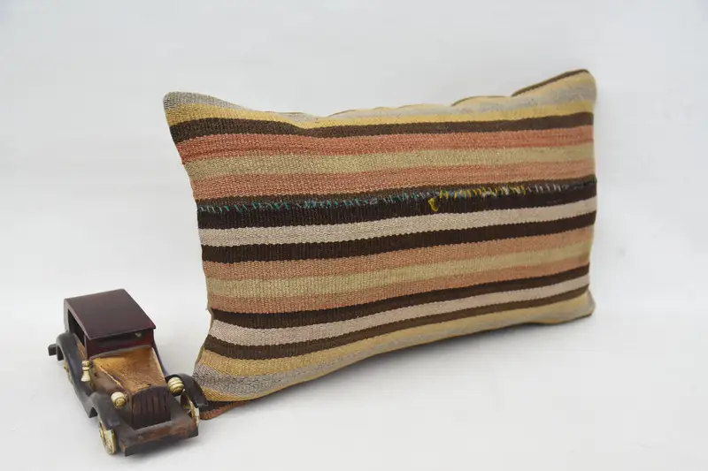 12x20 Brown Cushion Cover, Boho Pillow, Pillow for Couch, Cotton Cushion, Kilim Cushion Sham, Cushion Cover, Pattern Throw Cushion - 2