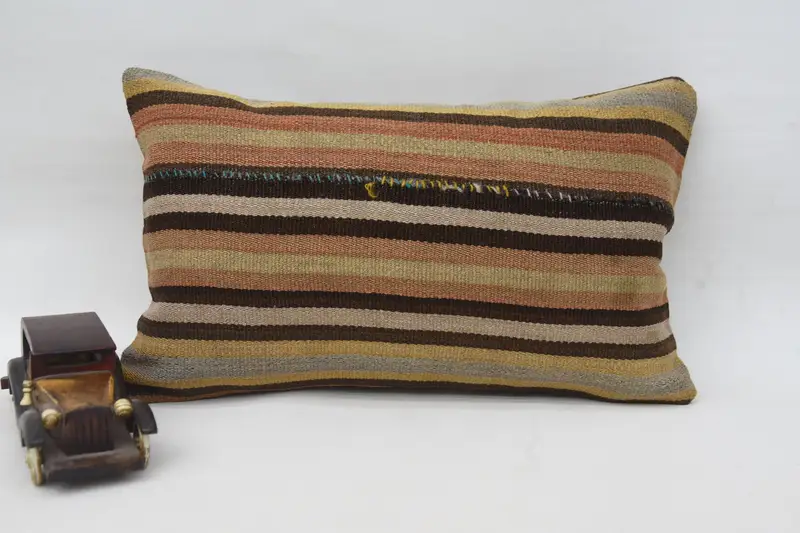 12x20 Brown Cushion Cover, Boho Pillow, Pillow for Couch, Cotton Cushion, Kilim Cushion Sham, Cushion Cover, Pattern Throw Cushion - 4