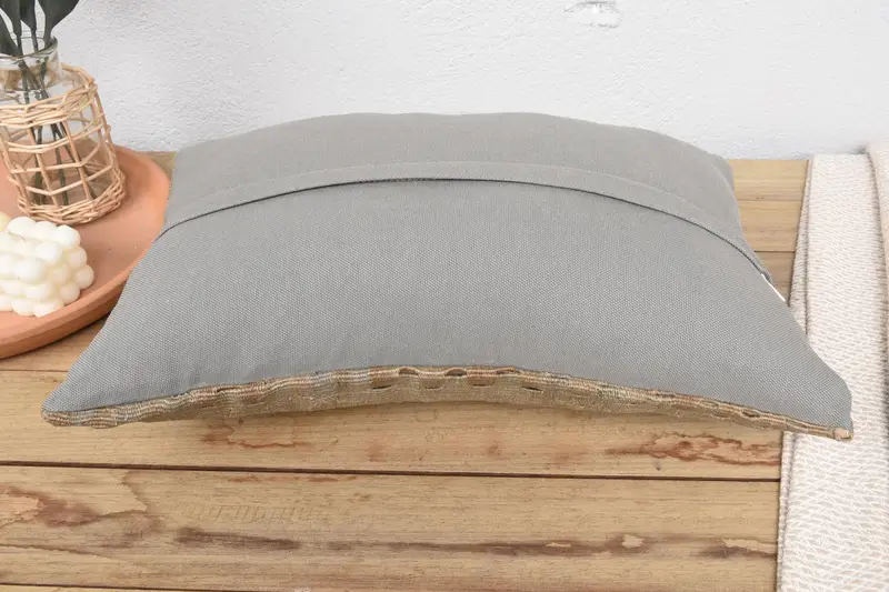 Kilim Cushion Sham, Pillow Case, Kilim Rug Pillow Sham, Vintage Kilim Pillow, Bed Cushion, Gift Pillow, 12x20 Beige Cushion Cover - 6