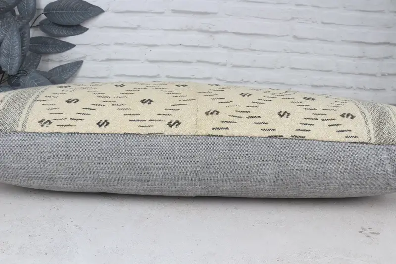 Vintage Pillow, 16x43 Beige Pillow Case, Bed Cushion Case, Cushion, Throw Kilim Pillow, Aesthetic Pillow, Pillow for Couch - 5