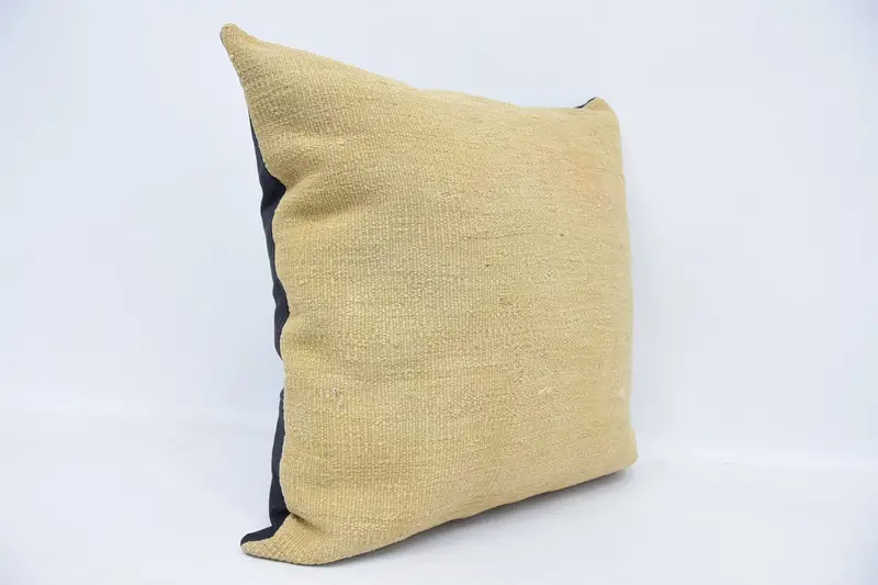 Turkish Kilim Pillow, 24x24 Beige Cushion Cover, Cushion Cover, Ethnical Kilim Rug Pillow, Accent Throw Pillow Case, Kilim Cushion Sham - 3