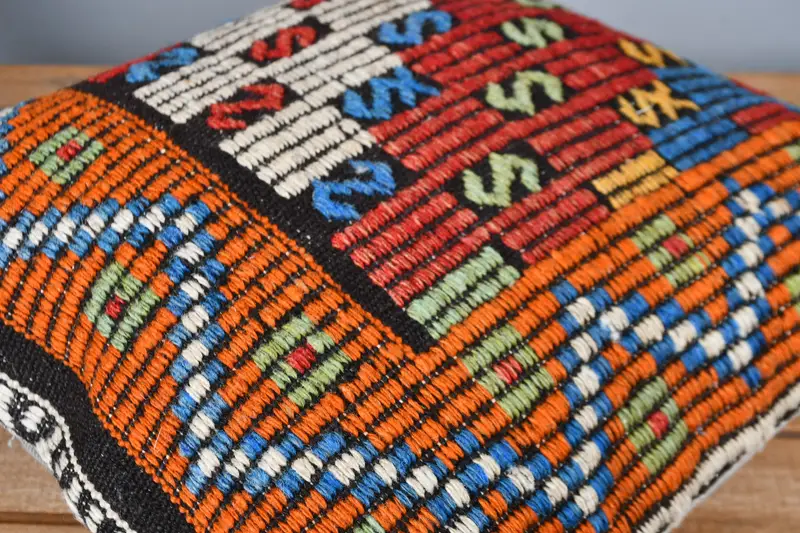 16x16 Orange Cushion Case, Home Decor Pillow, Pillow, Kilim Cushion Sham, Couch Pillow, Aztec Pillow, Turkish Kilim Pillow - 4