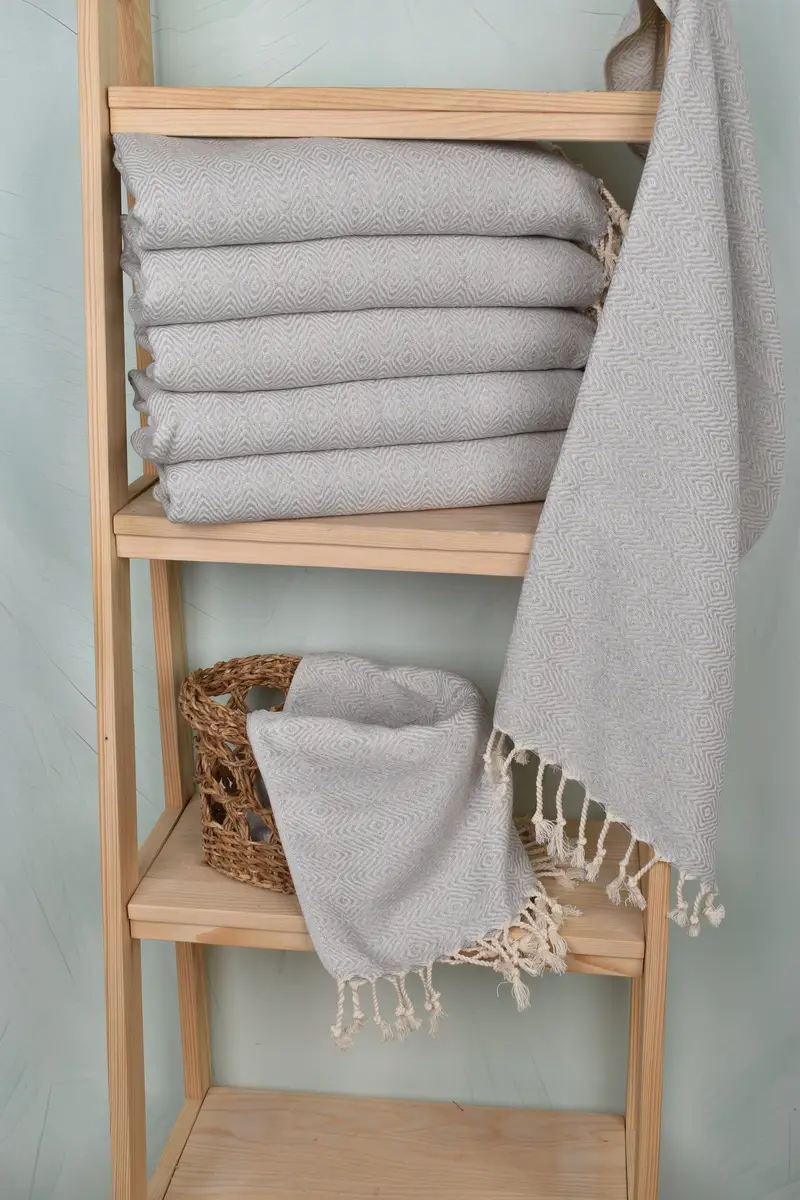 Small Bath Towels, 36x18 Cotton Zigzag Diamond Towel, Turkish Tea Towel, Custom Wedding Gifts, Personalized Gift, Bridesmaid Proposal Gift - 3