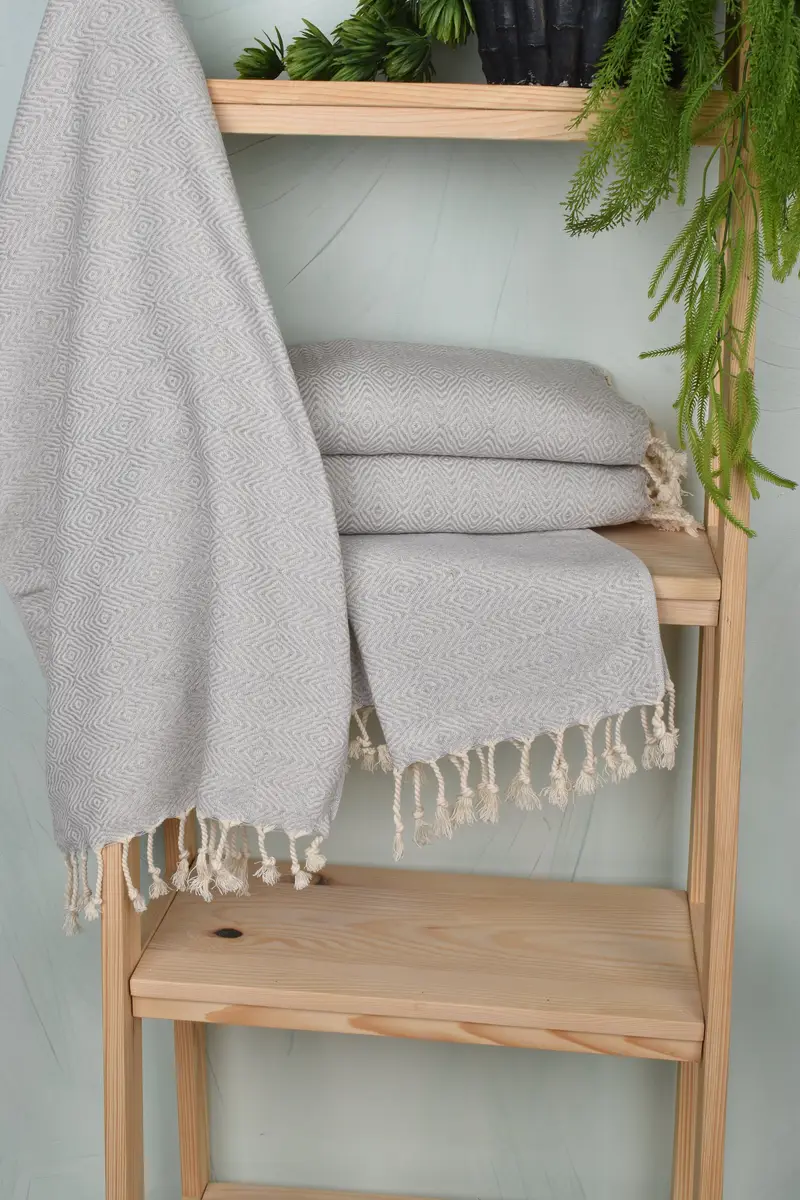 Small Bath Towels, 36x18 Cotton Zigzag Diamond Towel, Turkish Tea Towel, Custom Wedding Gifts, Personalized Gift, Bridesmaid Proposal Gift - 6