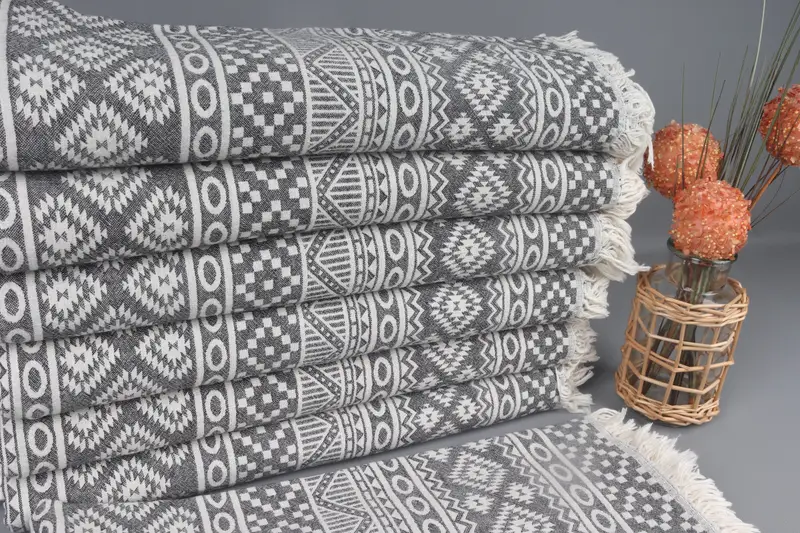 Turkish hand towel, Monogram Beach Towel, 68x36 Cotton Geometric Towel, Bridal Shower Gifts, Summer Towel, Custom Turkish Towel, Travel towel - 2