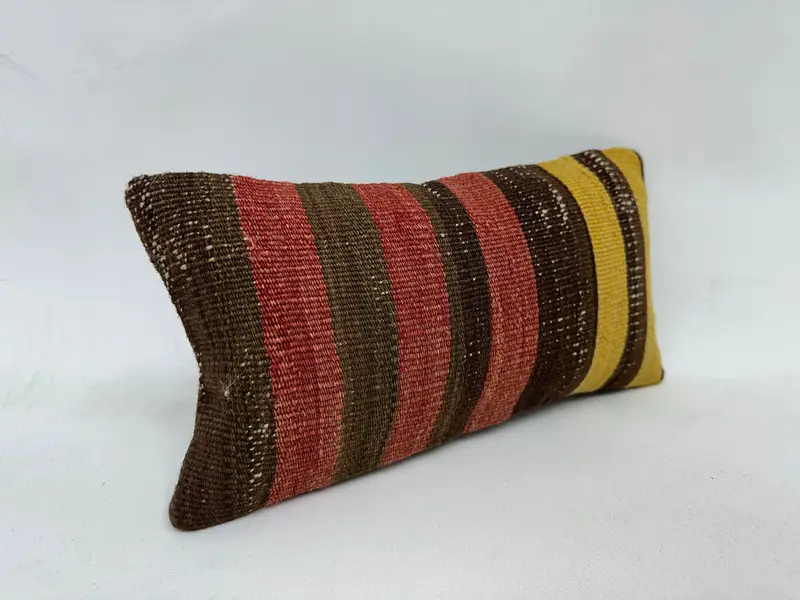 Cushion Cover, Handmade Kilim Cushion, 8x16 Red Cushion Cover, Interior Designer Pillow, Home Decor Pillow, Decorative Cushion Case - 3