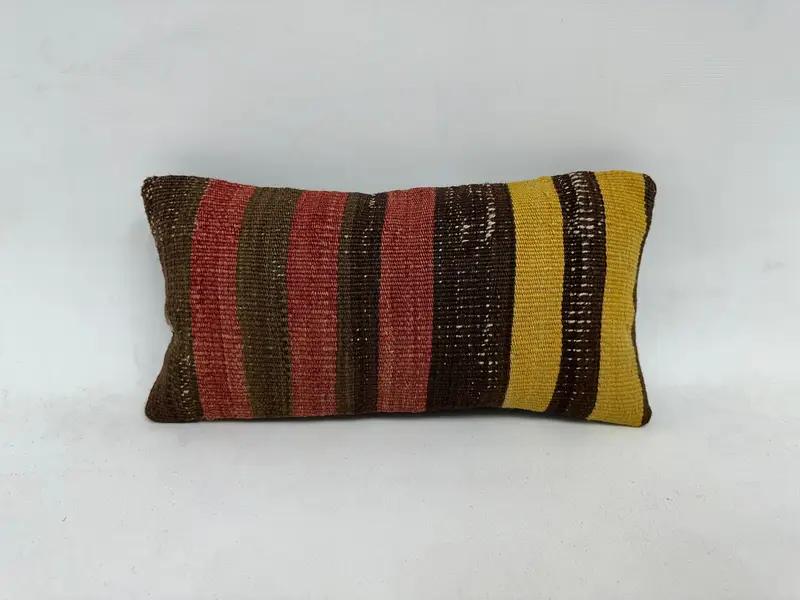 Cushion Cover, Handmade Kilim Cushion, 8x16 Red Cushion Cover, Interior Designer Pillow, Home Decor Pillow, Decorative Cushion Case - 1
