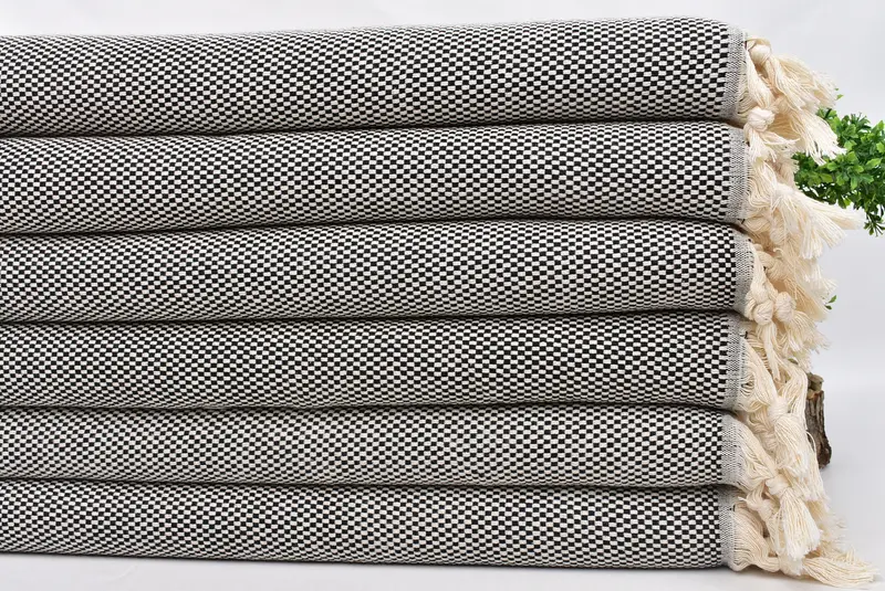 Türk çay havlu, küçük banyo havlu, özel çay havlu, 40x18 pamuklu polka nokta havlu, banyo havlu, plaj teması düğün hediyesi, nedime havlu - 3