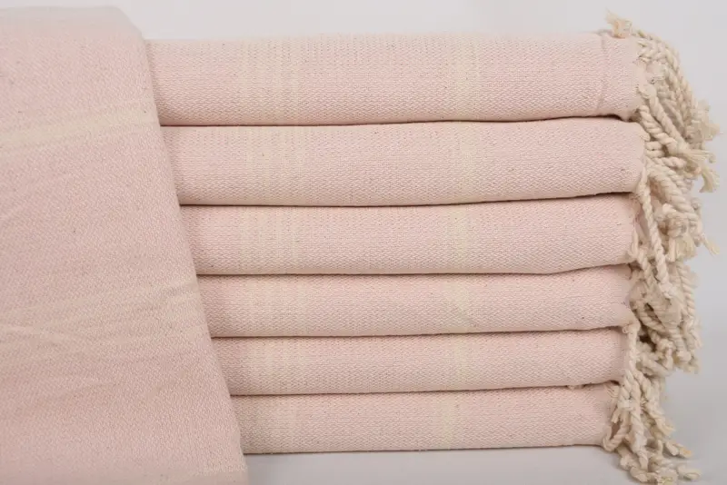 Bridesmaid Gift Towel, 67x40 Light Pink Striped Towel, Organic Cotton