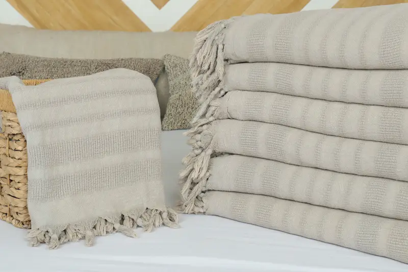 Custom Shower Curtain, Gift For The Home, Personalized Blanket, 96x68 Cotton Stonewashed Striped Towel, Wedding Favors, Turkish Bedcover, Tablecloth - 4