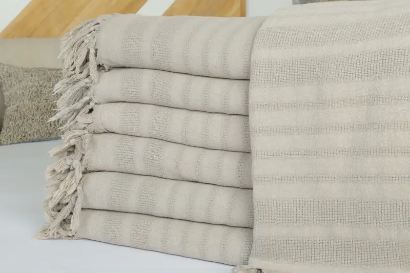 Custom Shower Curtain, Gift For The Home, Personalized Blanket, 96x68 Cotton Stonewashed Striped Towel, Wedding Favors, Turkish Bedcover, Tablecloth - 2