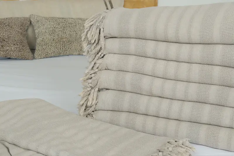Custom Shower Curtain, Gift For The Home, Personalized Blanket, 96x68 Cotton Stonewashed Striped Towel, Wedding Favors, Turkish Bedcover, Tablecloth - 3