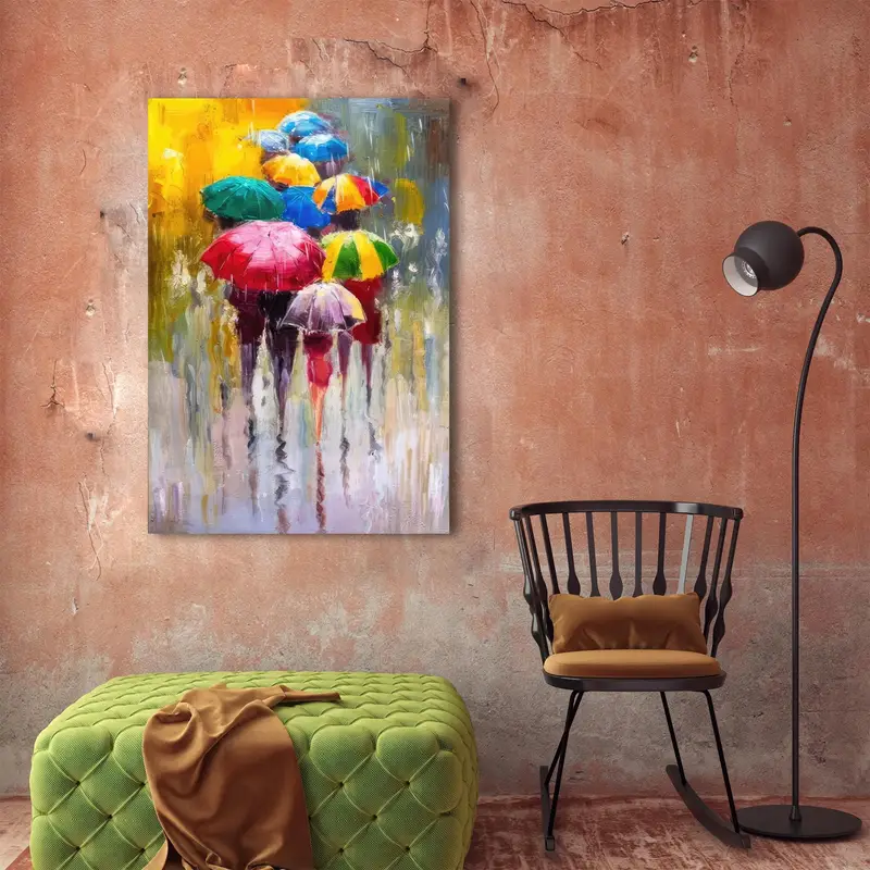 Trendy Colorful Umbrella Print Glass for Rainy Days